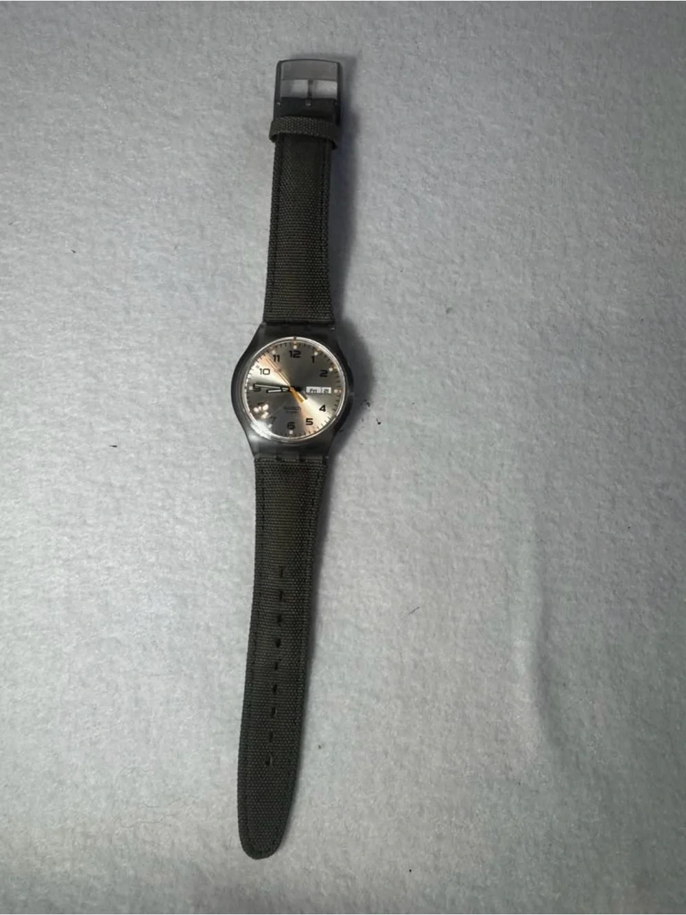 Vintage Swatch Swiss Day-Date Watch w/ Original Fabric Strap